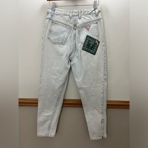 RARE Vintage 80s Guess by GEORGES MARCIANO Light Wash Patched High Waist Jeans - Picture 4 of 11
